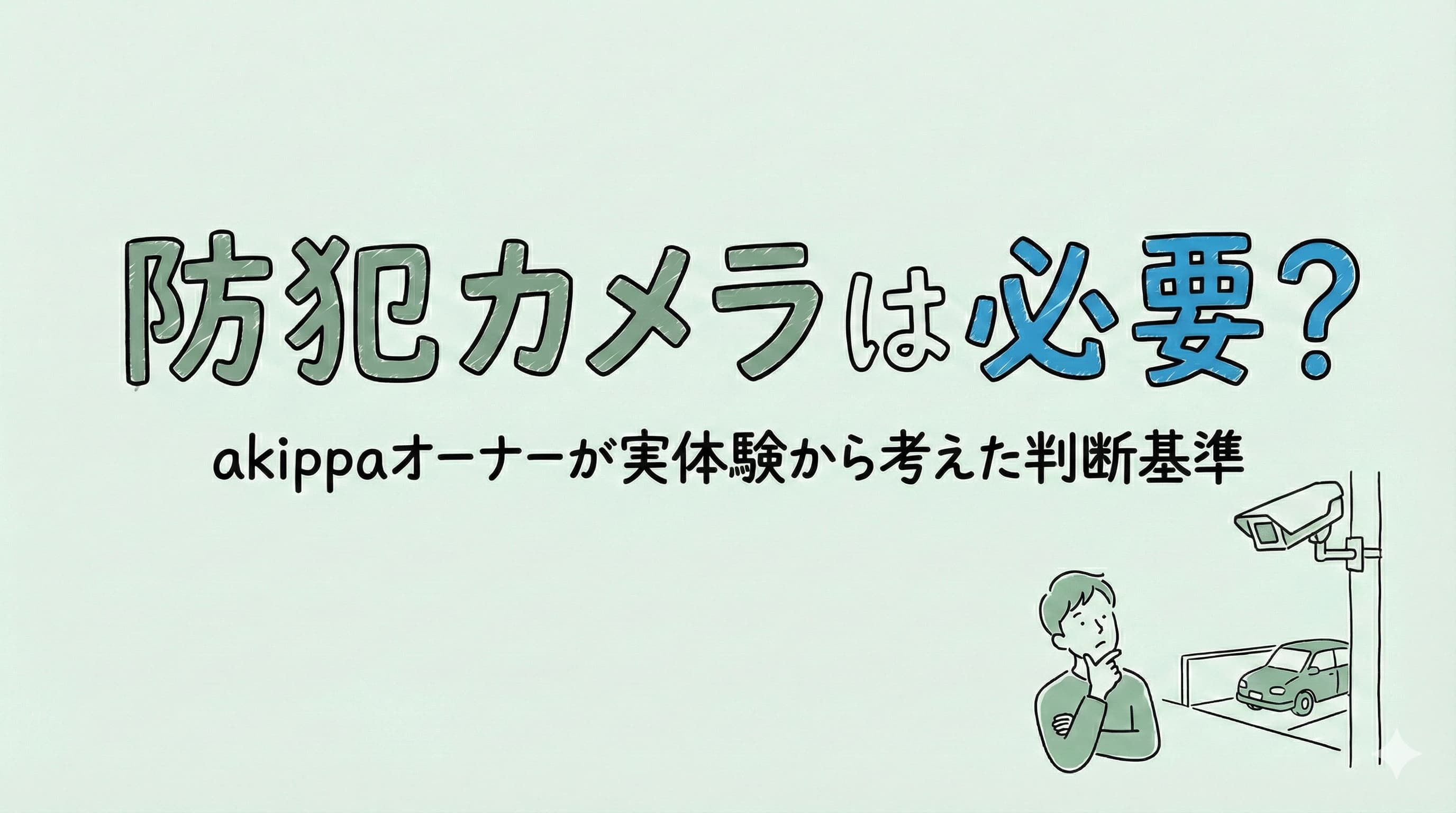 防犯カメラは必要？akippaオーナーが実体験から考えた判断基準を伝えるアイキャッチ画像
